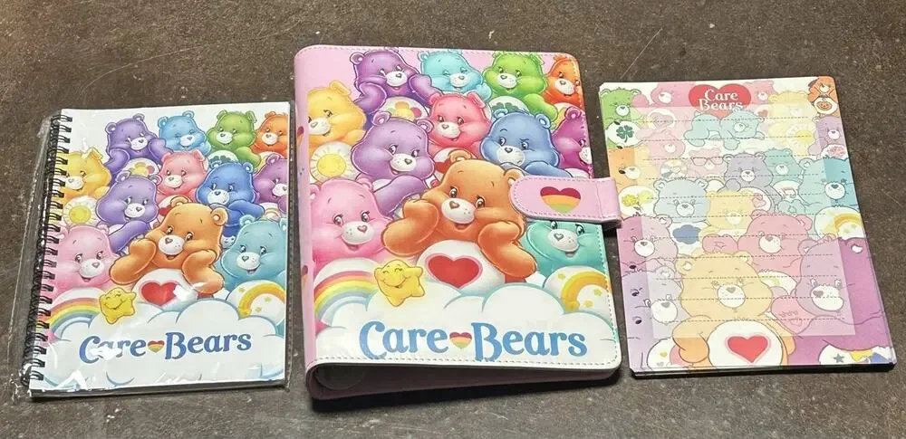 Care Bear A5 Binder w/ matching paper And Notebook